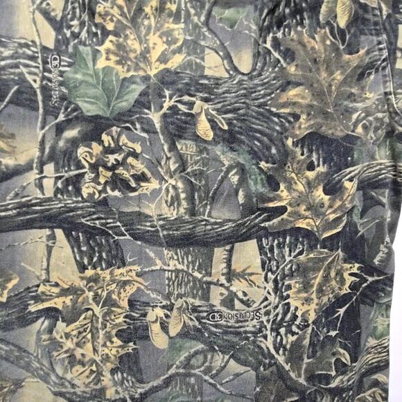 Cabela's Camouflage Button Up Mens L Tall Seclusion 3D Camo Long Sleeve Shirt - Picture 10 of 13